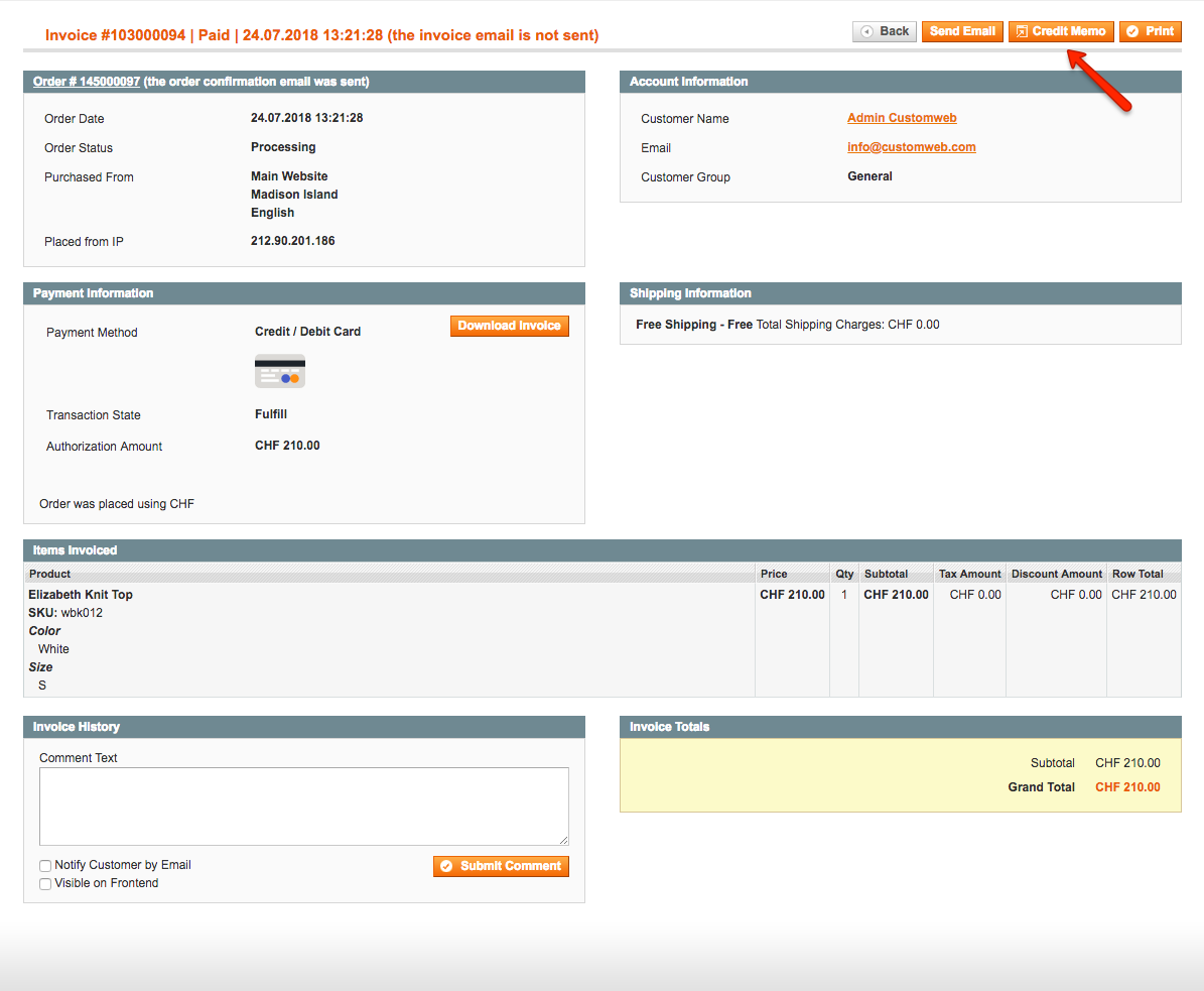 refund transaction