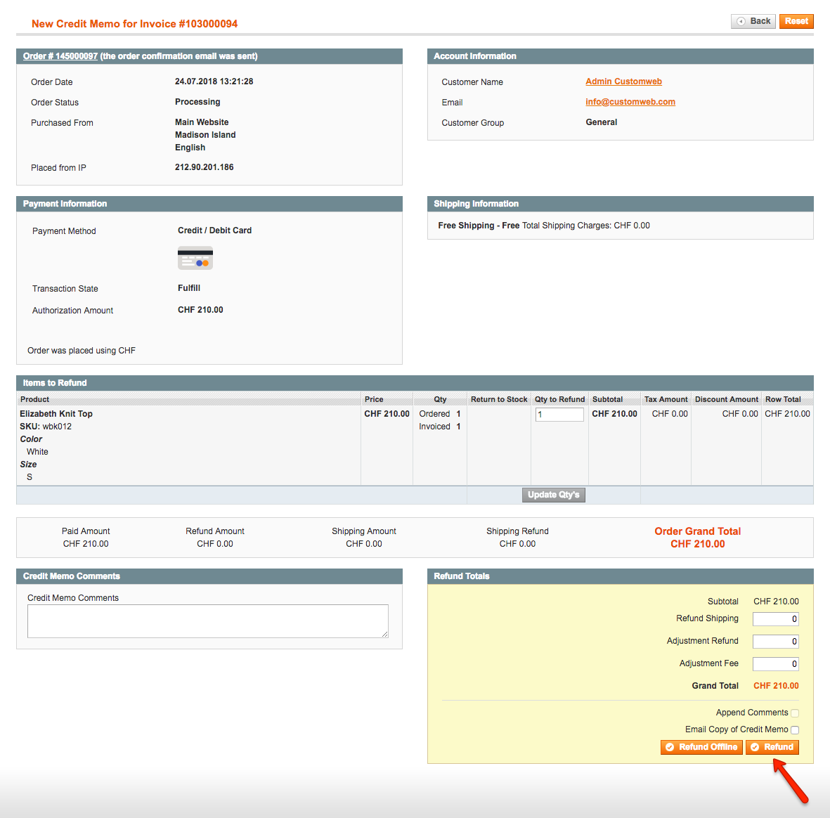 refund transaction2