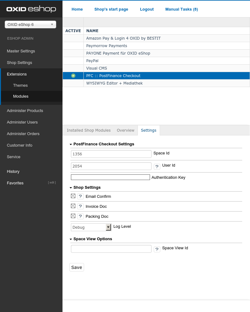 Payment configuration