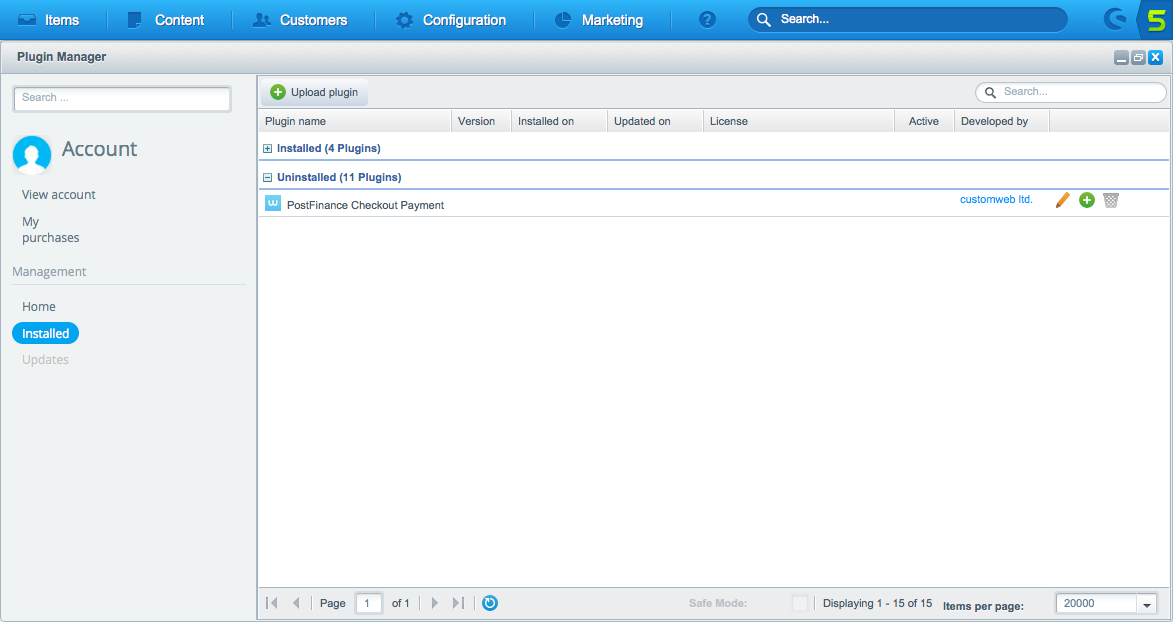 plugin installation
